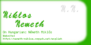 miklos nemeth business card