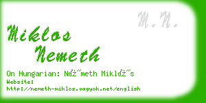 miklos nemeth business card
